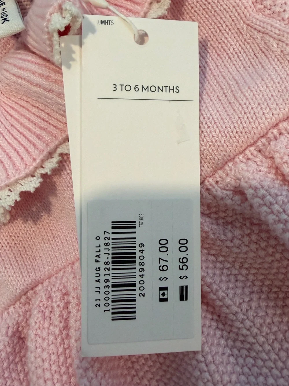 NWT - Janie and Jack Pink Knit Ruffle Collar Baby Dress & Bloomers